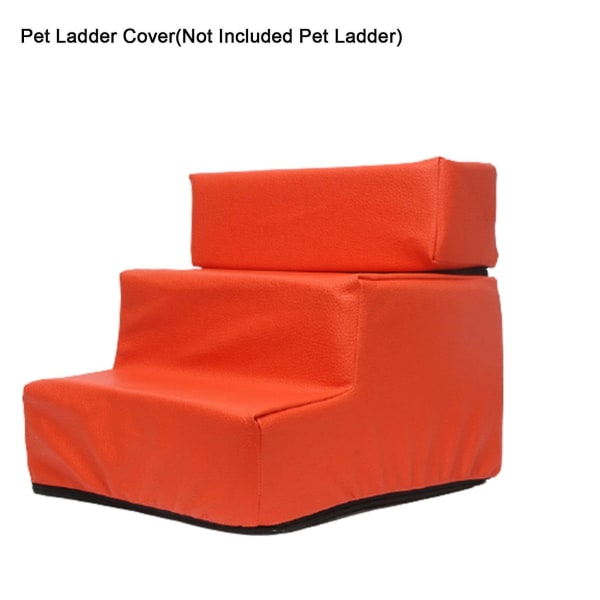 Stigebetræk til kæledyr aftageligt, komfortabelt imiteret læder Skridsikret hunderampetrappe etui til hvalp Orange 1