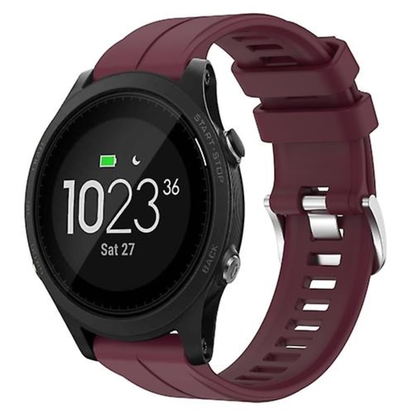 För Garmin Forerunner 935 22mm Enfärgat Silikon Armband YYU Burgundy