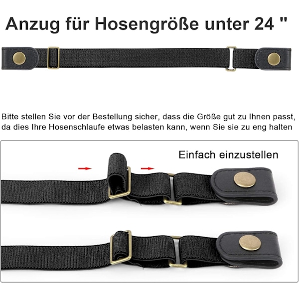 Stretchbelte uten spenne for barn - Spennefritt belte (opptil 24\"