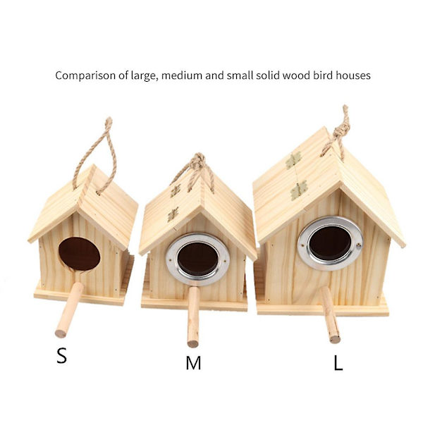 Nest House Fågelholk Bur Korg Vila Plats Väggmonterad Utomhus Fågelholk Trä Låda L