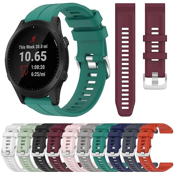 For Garmin Forerunner 945 22mm ensfarget silikonklokkerem White