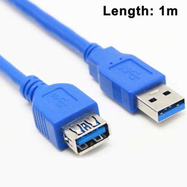 Usb 3.0 forlængerkabel, Superspeed datakabel op til 5 Gbit S, ladekabel, Usb 3.0 type A hun til han, 9 ben 1m
