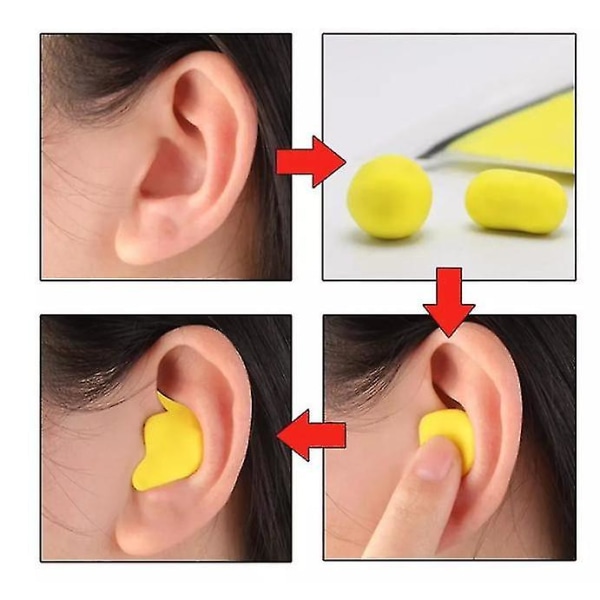 Lydtætte ørepropper Anti-støj Formbare ørepropper til søvnarbejde yellow