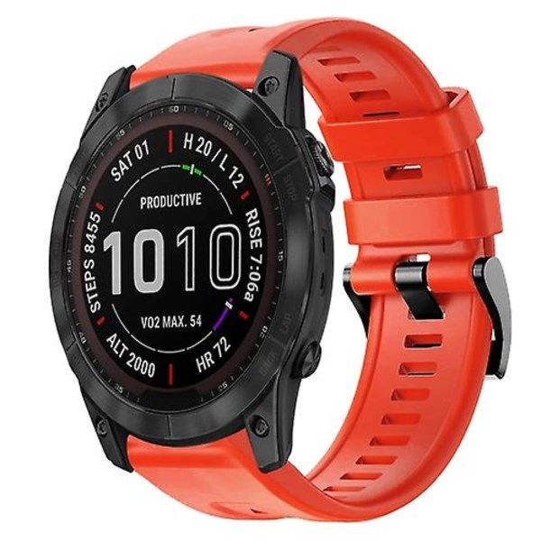För Garmin Fenix ​​7x metallspänne i enfärgad watch Red