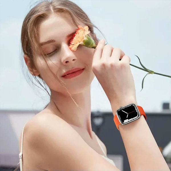 6 kpl silikonirannekkeita Apple Watch -rannekkeisiin 40 mm 38 mm 44 mm 42 mm 41 mm 45 mm naisille ja miehille, pehmeä silikoninen vedenpitävä urheiluranneke, vaihtorannekkeet