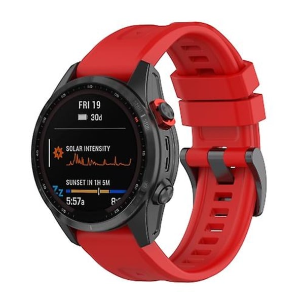 For Garmin Fenix ​​7x hurtigutløsende silikonklokkerem Red
