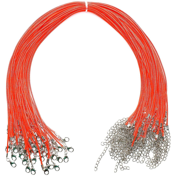 Qucyy 100 st Halsbandssnöre med spänne vaxat halsbandssnöre bomullsrepsladd halsband för hänge
