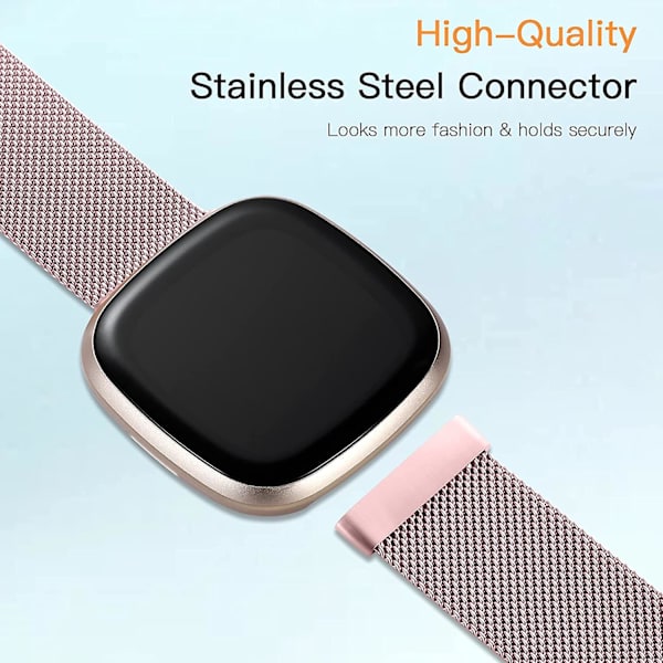 Magnetiske bånd som er kompatible med Fitbit Versa 3 og Sense Smartwatch - Multi Color Rose Gold Small