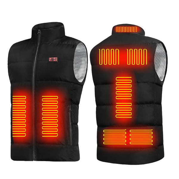 Oppvarmet Vest Herre Dame Usb Oppvarmet Jakke Varme Termisk Klær Black 3XL