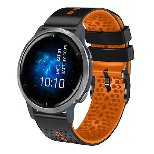 Garmin Venu 2 22 mm:n rei'itetylle kaksiväriselle watch Black-Orange