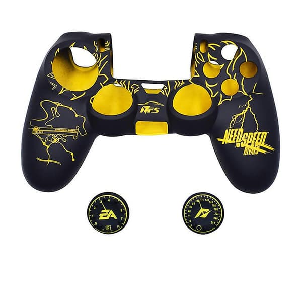 SQCLV PS4-kontrollerskinn, silikonskydd för handkontroll, kompatibelt med PS4 Slim/PS4 Pro-kontroller (2 tumgrepp)