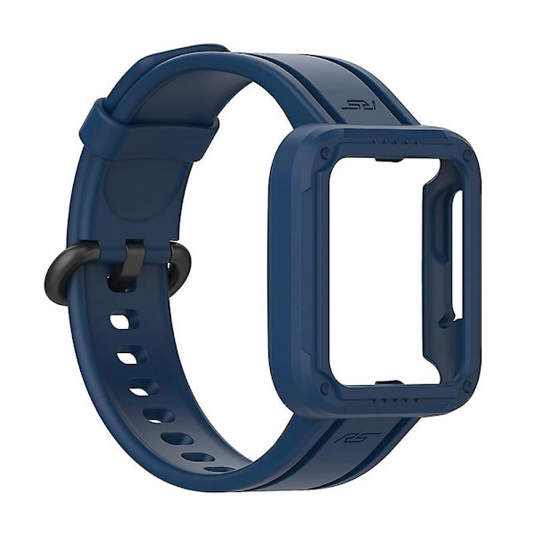 För Xiaomi Redmi Watch/redmi Watch 2/mi Watch Lite/mi Watch Lite 2 Smart Watch Armband Mjukt Silikon Armband Med Klockfodral Midnight Blue