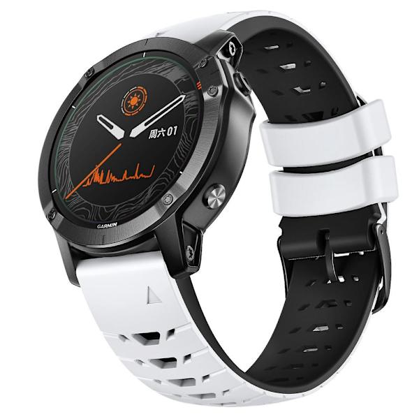 22mm silikoneur til Garmin Fenix 7 White Black