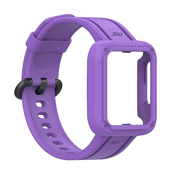 Til Xiaomi Redmi Watch/redmi Watch 2/mi Watch Lite/mi Watch Lite 2 Smart Watch Rem, Blød Silikone Rem Med Urkasse Purple