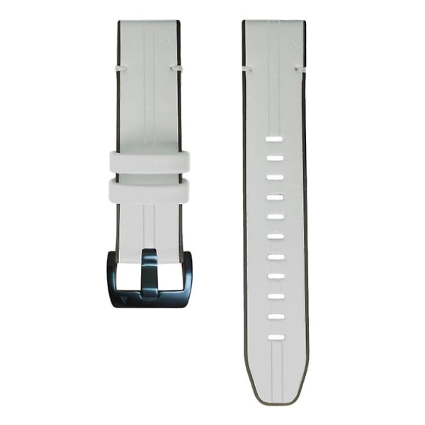 För Garmin Fenix ​​6 Silikon + Läder Quick Release Watch Band Light Grey