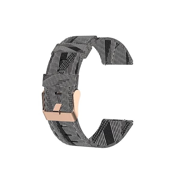 Til Garmin Vivoactive 3 Nylon urrem Black White Stripes
