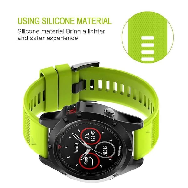 22mm Silikonrem for Garmin Fenix 7 Green
