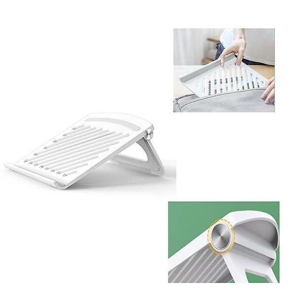 Laptopstativ Skrivbord Hopfällbart Hållare Notebook Hållare Kylfäste Höjare för Laptop & Tablet Tillbehör White