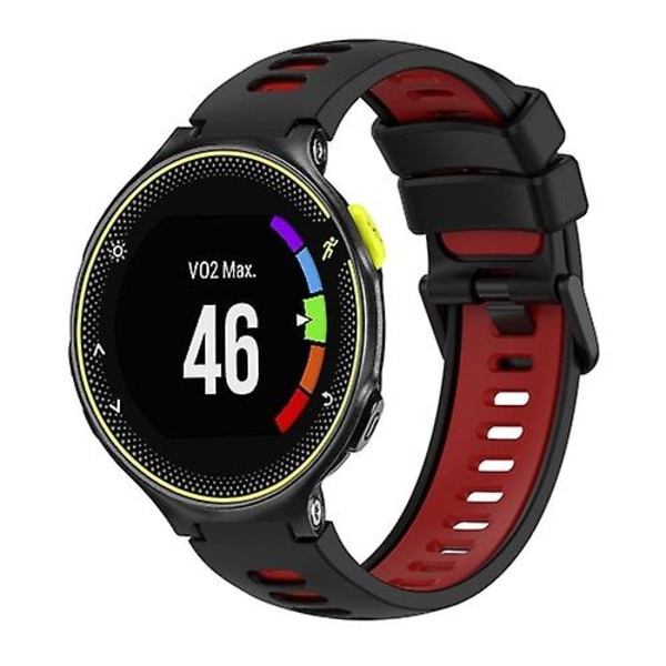 Til Garmin Forerunner 230 To-farvet silikone urrem Black-Red