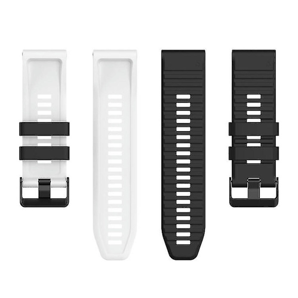 För Garmin Fenix 7 22mm Tvåfärgad Silikonklocka STMZ Black White