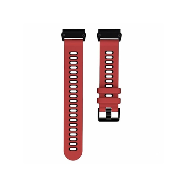 Rem til Garmin Fenix 7 To-farvet silikone Quick Release urrem Rød Sort