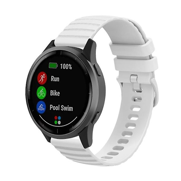 Garmin Venu 2s:lle 18 mm aaltoileva pisteviiva, yksivärinen watch White