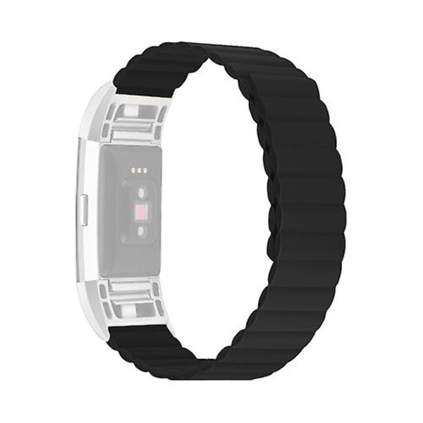 Til Fitbit Charge 2 Silikone Magnetic Watch Band Black