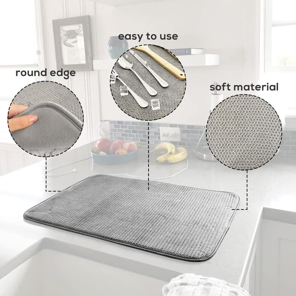 2-pak mikrofiber opvaskemåtte grey