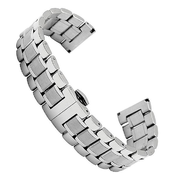 12mm/14mm/15mm/16mm/17mm/18mm/19mm/20mm/21mm/22mm/23mm/24mm/26mm rustfritt stålklokke med flat topp Silver 15mm
