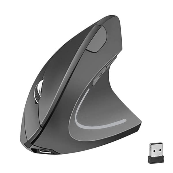 2,4g Trådløs Ergonomisk Vertikal Mus Genopladelig Til bærbare computere grå