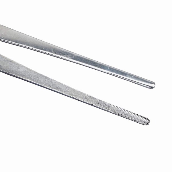 2-pakning 25 cm rustfritt stål rette pinsetter og buede nippere, matingspincetter for reptiler, slanger, øgler, edderkopper