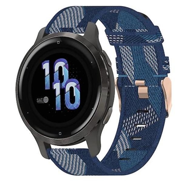 Til Garmin Venu 2s 18mm nylonvævet urrem Blue
