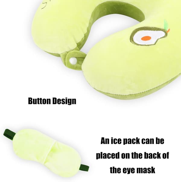 Lasten Memory Foam -matkatyyny ja unimaski (avokado)