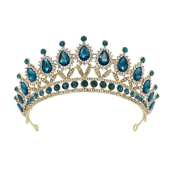 Bryllups tiaraer og kroner for kvinner peacock blue