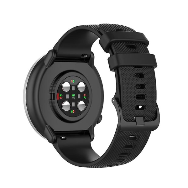 För Polar Ignite 20 mm liten plädtextur silikonarmbandsarmband Black