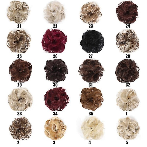 Helppo käyttää Tyylikkäät hiukset Scrunchies Luonnollisesti sotkuiset kiharat nutturit hiustenpidennys-niubi 2