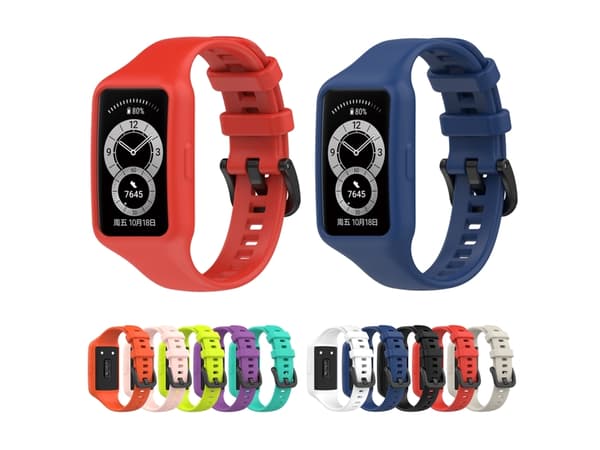 Smartwatch-rem för Huawei Strap 7/6 Pro/6/Honor Strap 7/6 Universal Integrerad Silikon (Vit)