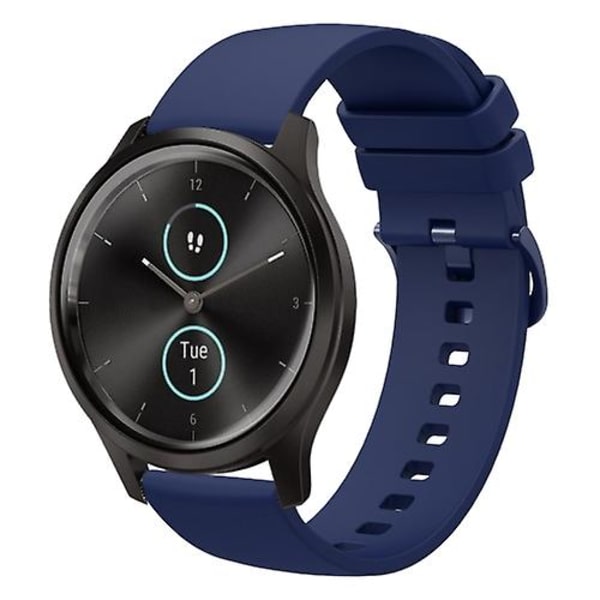 För Garmin Garminmove Style 20 mm enfärgad mjukt watch Navy Blue