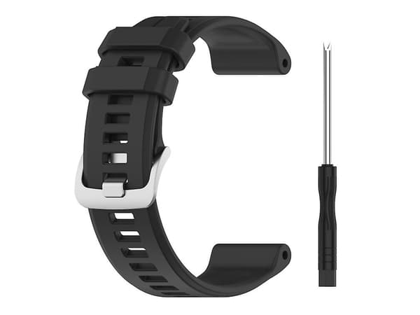 Rem för Garmin Forerunner 955 22 mm Svart Solid Färg Silikon Armbandsur