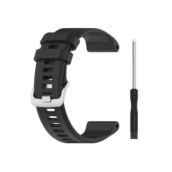 Rem til Garmin Forerunner 955 22Mm Sort Solid Farve Silikone Urrem