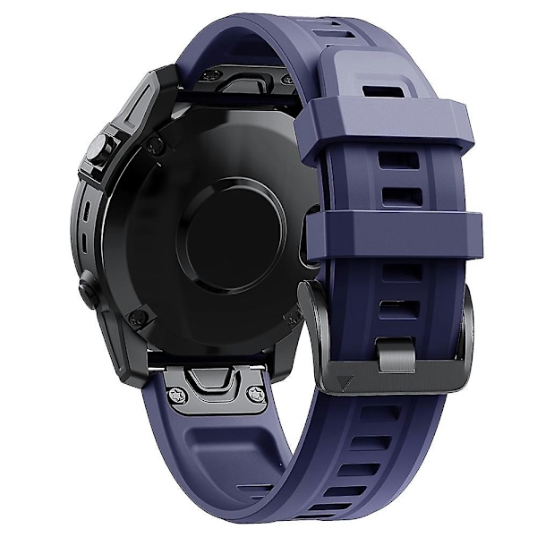 26mm Snabbkoppling Silikonarmband för Garmin Fenix 7 u Dark Blue