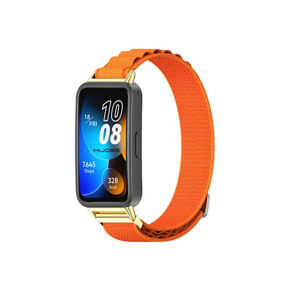 Smartwatch-rem för Huawei Strap 8 Mijobs andningsbar nylon (orange + guld)