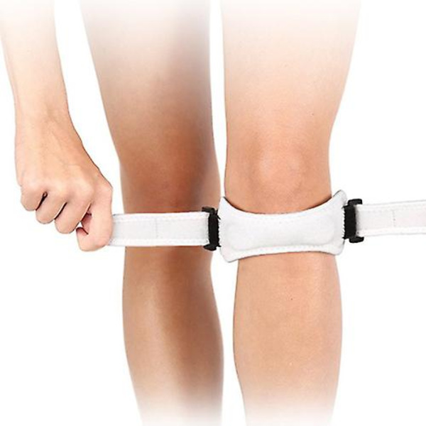 1 par justerbara sportknäskydd knästöd knäskydd rem White 2pcs