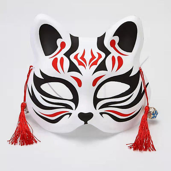 Fox Cosplay Mask Half Face Cat Mask Til Julefest Kostume Japansk Kitsune Mask Kabuki Masquerade Cat 12