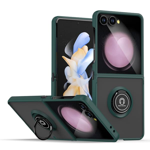 Fodral för Samsung Galaxy Z Flip 7 Ringfäste, mörkgrön
