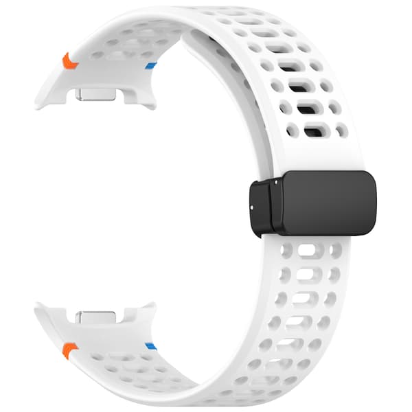 Stropp for Samsung Galaxy Watch 8/Watch 8 Classic Pustende silikonstropp (Hvit)