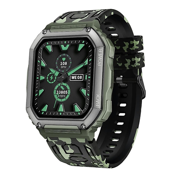 Ersättningsarmband i silikon för Garmin Fenix 7 / 7 Pro / 6 / 5, 22 mm, justerbart Camouflage Green