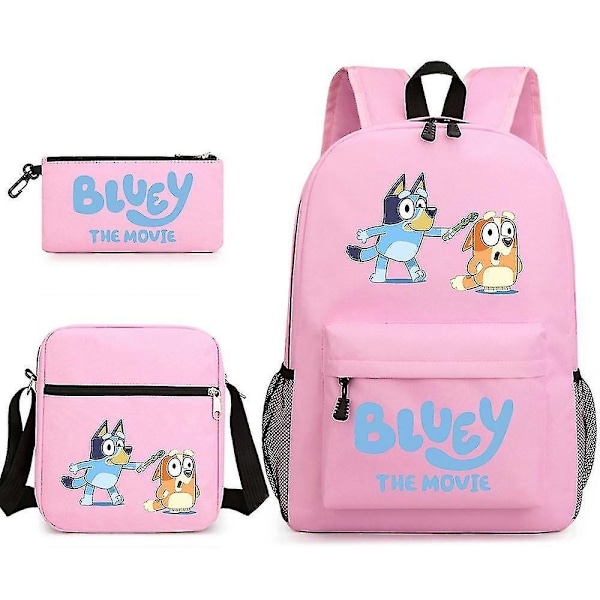 Bluey Tredelad skolväska ryggsäck Pink 2