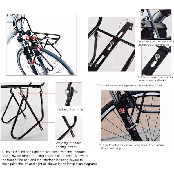 Cykel Framsäte Stål | Framsäte Cykel Lastställ | Cykel Lastställ Lastnät | Med Stabilitet Och Universal | Passar Multifunktionell Och Universal Användning |