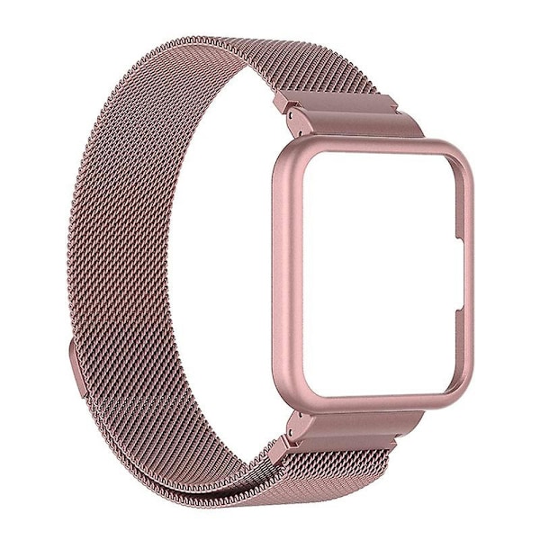 Til Xiaomi Redmi Watch 2 Lite Milanese Magnetisk Rem med Urkasse Pink
